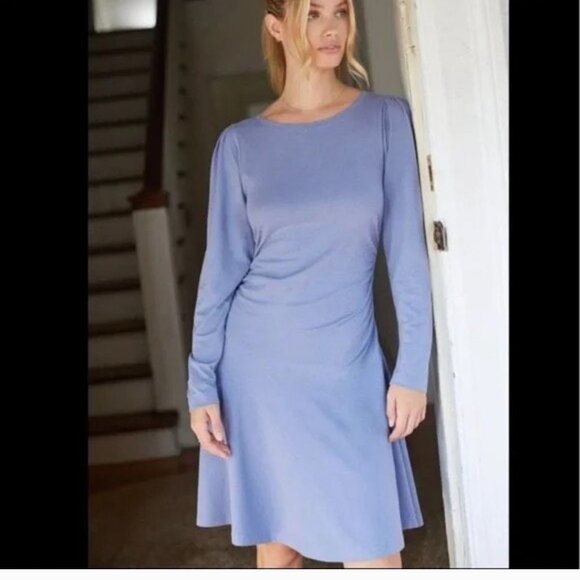 Anthropoligie Daily Practice Side Ruched Midi Dress - Picture 1 of 9
